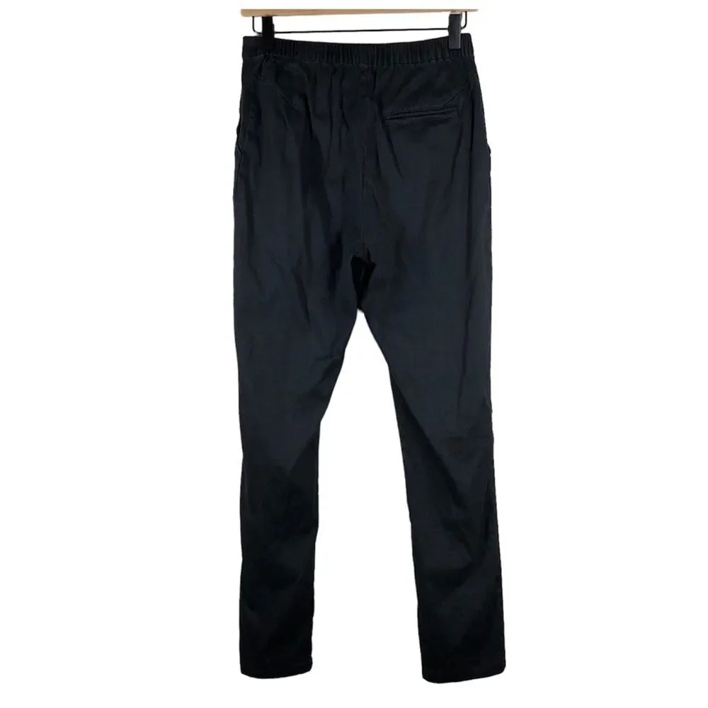 Gudrun Sjoden Black Linen Cotton Blend Tapered Trouser Pants Size Small